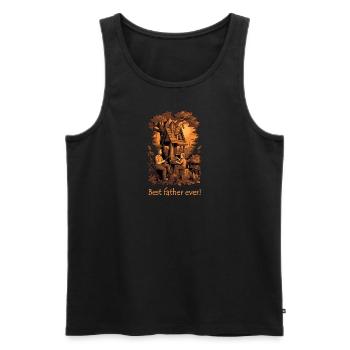 Bester Papa der Welt - Vatertag Geschenk - Männer Premium Bio Tank Top - Schwarz - Vorne - Michal (187cm)