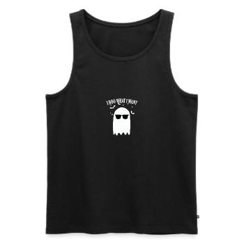 Je boo ce que je veux Halloween - Débardeur bio Premium Homme - noir - Devant - Michal (187cm)