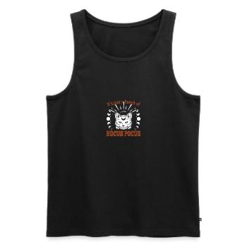 Hocus Pocus Halloween Celestial Cat - Männer Premium Bio Tank Top - Schwarz - Vorne - AI Model Male 178 light (178cm)