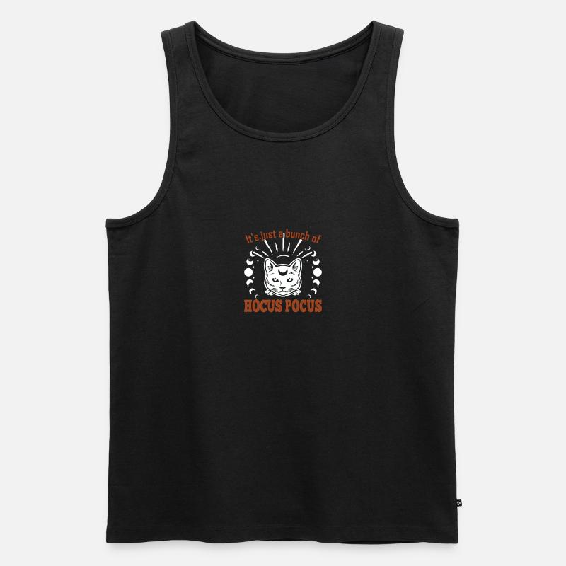 Hocus Pocus Halloween Celestial Cat - Männer Premium Bio Tank Top - Schwarz