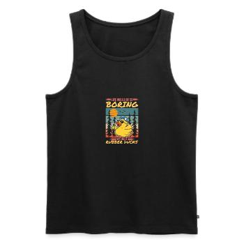 Rubber Duck Boring Life - Männer Premium Bio Tank Top - Schwarz - Vorne - AI Model Male 178 light (178cm)