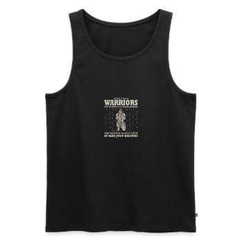 God's Warriors Go Down On Their Knees Christian - Männer Premium Bio Tank Top - Schwarz - Vorne - Michal (187cm)