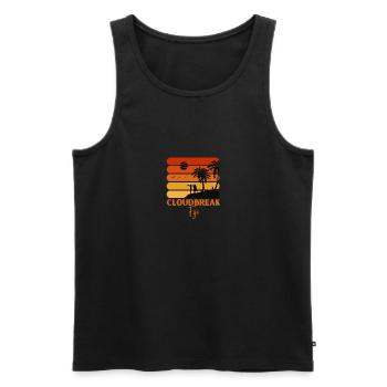 Surfing Vintage Cloudbreak Beach Fiji Retro Surf - Männer Premium Bio Tank Top - Schwarz - Vorne - Michal (187cm)