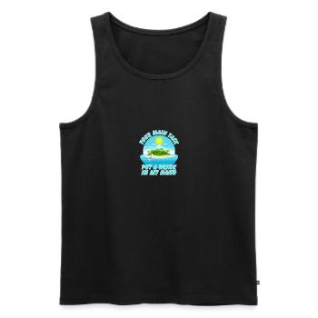 Holiday Beach Island Drinking - Men's Premium Organic Tank Top - black - Front - Michal (187cm)
