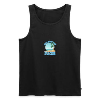 Holiday Beach Island Drinking - Men's Premium Organic Tank Top - black - Front - Michal (187cm)