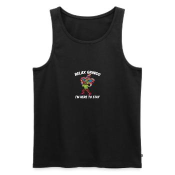 Relax Gringo I'm Almost Legal - Funny Mexican - Men's Premium Organic Tank Top - black - Front - AI Model Male 178 light (178cm)