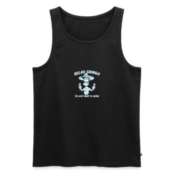 Relax Gringo I'm Almost Legal - Funny Mexican - Men's Premium Organic Tank Top - black - Front - AI Model Male 178 light (178cm)