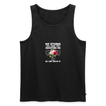 Uterus Removal Products Uterus Warrior - Men's Premium Organic Tank Top - black - Front - AI Model Male 178 light (178cm)