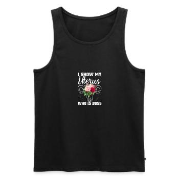 Hysterectomy Warrior Uterus Removal Surgery - Men's Premium Organic Tank Top - black - Front - AI Model Male 178 light (178cm)