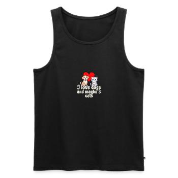 I Love Dogs And Maybe 3 Cats - Men's Premium Organic Tank Top - black - Front - AI Model Male 178 light (178cm)