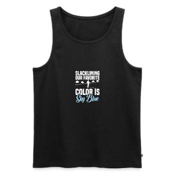 Slackline Gear Balançoire d’intérieur pour slackline - Débardeur bio Premium Homme - noir - Devant - Michal (187cm)