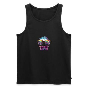 See With Love Vibrant Pride Design - Men's Premium Organic Tank Top - black - Front - AI Model Male 178 light (178cm)