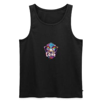 See With Love - Embrace Diversity Art - Männer Premium Bio Tank Top - Schwarz - Vorne - AI Model Male 178 light (178cm)