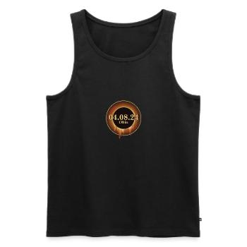 Total Solar Eclipse Path of Totality Ohio April 8 - Men's Premium Organic Tank Top - black - Front - AI Model Male 178 light (178cm)