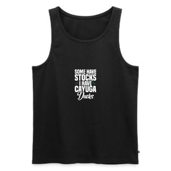 Cayuga Duck Enclosure Stuffed Animal Food Cayuga - Men's Premium Organic Tank Top - black - Front - Michal (187cm)