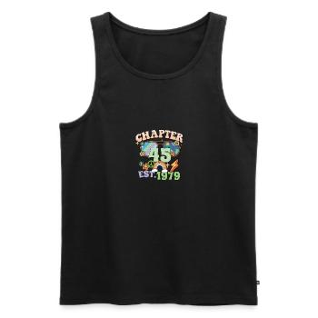 Turning 45 45th Birthday Retro Theme Peace Sign - Men's Premium Organic Tank Top - black - Front - Michal (187cm)
