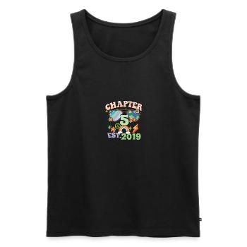 Turning 5 5th Birthday Retro Theme Peace Sign - Men's Premium Organic Tank Top - black - Front - Michal (187cm)