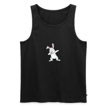 Happy Bunny Dabbing Fun Animation - Männer Premium Bio Tank Top - Schwarz - Vorne - AI Model Male 178 light (178cm)