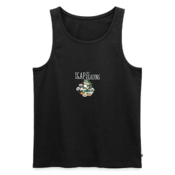 Leap Into Reading Cute Frog Bookworm Love To Read - Men's Premium Organic Tank Top - black - Front - AI Model Male 178 light (178cm)