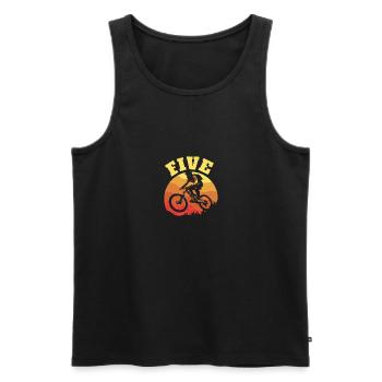 Turning 5 Mountain Bike Theme BMX Lover 5th - Men's Premium Organic Tank Top - black - Front - Michal (187cm)