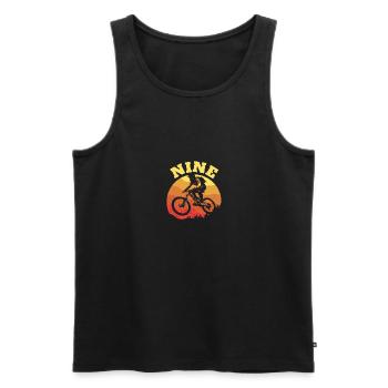 Turning 9 Mountain Bike Theme BMX Lover 9th - Men's Premium Organic Tank Top - black - Front - Michal (187cm)