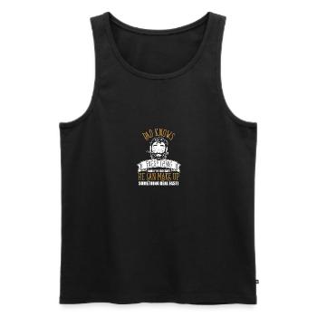 Trophy Dad Knows Everything Husband Know It All - Men's Premium Organic Tank Top - black - Front - Michal (187cm)