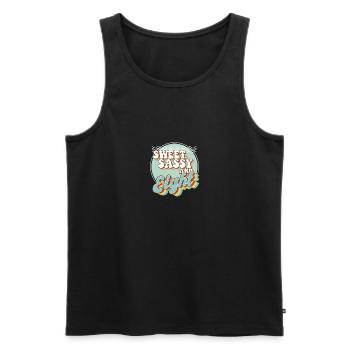Sweet Sassy et 8 célébrant de fête du 8e anniversaire - Débardeur bio Premium Homme - noir - Devant - Michal (187cm)