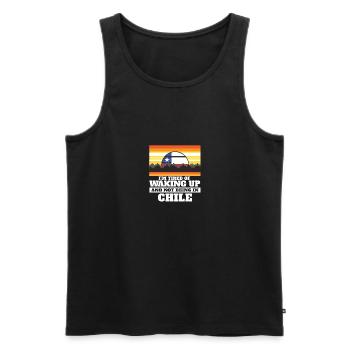 Im Tired of Waking Up and Not Being In Chile - Männer Premium Bio Tank Top - Schwarz - Vorne - Michal (187cm)