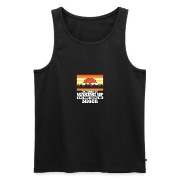 Im Tired of Waking Up and Not Being In Niger - Men's Premium Organic Tank Top - black - Front - AI Model Male 178 light (178cm)