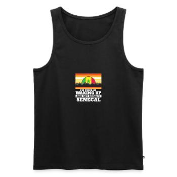 Im Tired of Waking Up and Not Being In Senegal - Männer Premium Bio Tank Top - Schwarz - Vorne - AI Model Male 178 light (178cm)