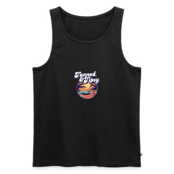 Tanned And Tipsy Tropical Summer Vibes Travel - Männer Premium Bio Tank Top - Schwarz - Vorne - AI Model Male 178 light (178cm)