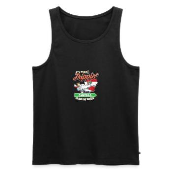 Straight Trippin' To Austria With My Tribe Family - Men's Premium Organic Tank Top - black - Front - Michal (187cm)