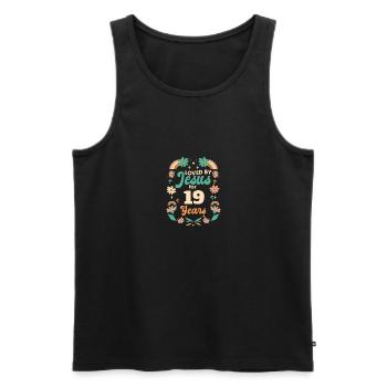 Loved By Jesus For 19 Years 19th Birthday - Männer Premium Bio Tank Top - Schwarz - Vorne - AI Model Male 178 light (178cm)