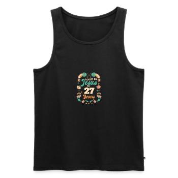 Loved By Jesus For 27 Years 27th Birthday - Men's Premium Organic Tank Top - black - Front - Michal (187cm)