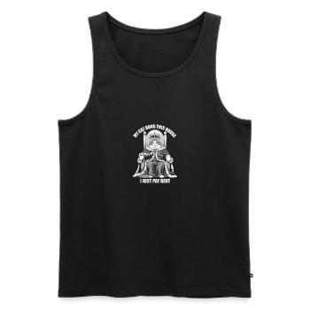 Meine Katze führt dieses Haus Ich zahle nur Miete Monarch - Männer Premium Bio Tank Top - Schwarz - Vorne - AI Model Male 178 light (178cm)