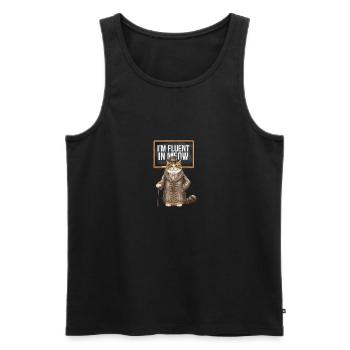 Ich beherrsche Miau Fancy Cat Humor - Männer Premium Bio Tank Top - Schwarz - Vorne - AI Model Male 178 light (178cm)