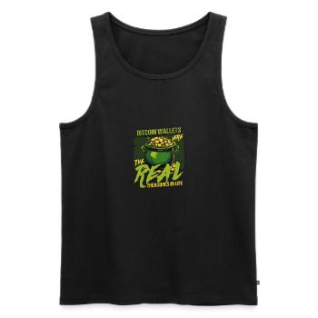 St. Patricks Day Bitcoin Wallets: Die wahren Schätze - Männer Premium Bio Tank Top - Schwarz - Vorne - AI Model Male 178 light (178cm)
