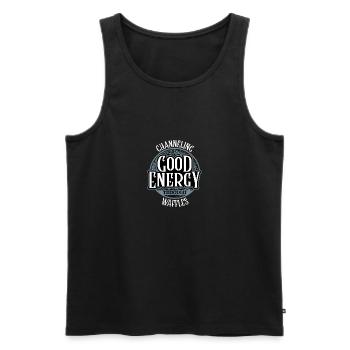 Channeling Good Energy Through Waffles Design - Men's Premium Organic Tank Top - black - Front - AI Model Male 178 light (178cm)