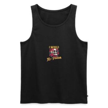Ich würde für meine Freiheit sterben Totenkopf und Rosen - Männer Premium Bio Tank Top - Schwarz - Vorne - AI Model Male 178 light (178cm)