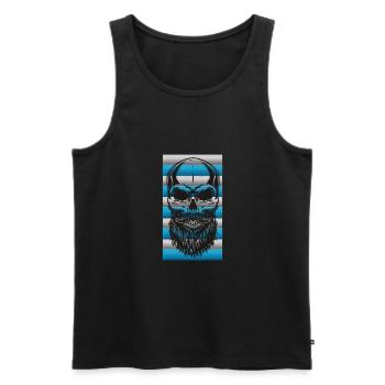 Totenkopf - Männer Premium Bio Tank Top - Schwarz - Vorne - AI Model Male 178 light (178cm)