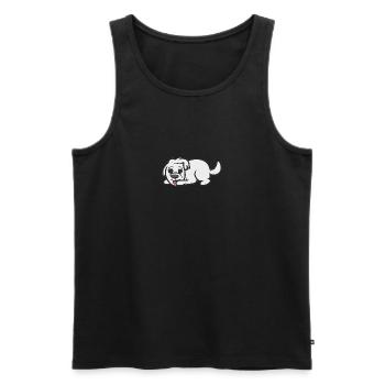Cute dog - Men's Premium Organic Tank Top - black - Front - AI Model Male 178 light (178cm)
