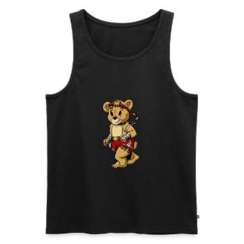 Muay Thai Maskottchen - Männer Premium Bio Tank Top - Schwarz - Vorne - AI Model Male 178 light (178cm)