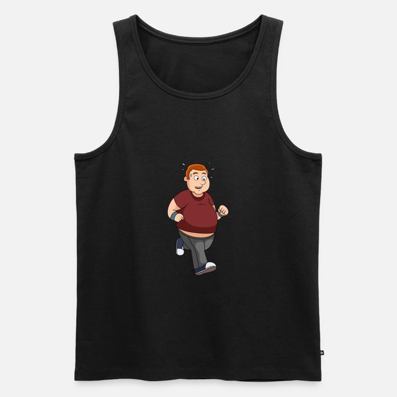 Jogger mit bauch - Männer Premium Bio Tank Top - Schwarz