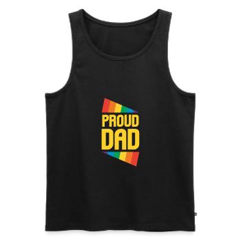 Gay Pride Proud Dad Fathers day LGBTQ - Débardeur bio Premium Homme - noir - Devant - AI Model Male 178 light (178cm)
