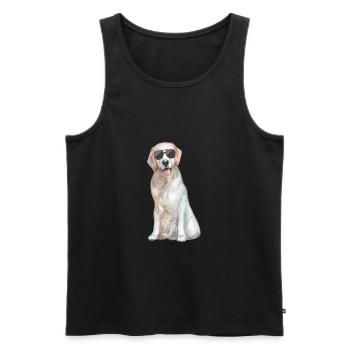 Drôle de chien - Débardeur bio Premium Homme - noir - Devant - AI Model Male 178 light (178cm)