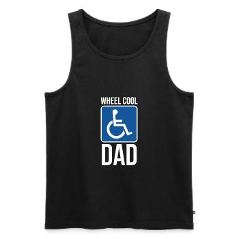 100% Merveilleux Dictons Drôles Fauteuil Roulant - Débardeur bio Premium Homme - noir - Devant - AI Model Male 178 light (178cm)