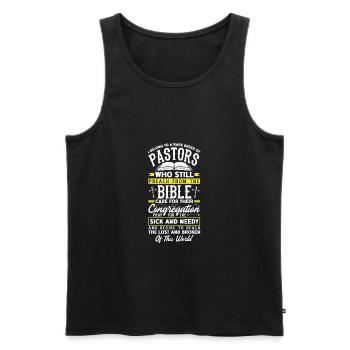 Pastor Appreciation Clergy Preacher Christian - Men's Premium Organic Tank Top - black - Front - AI Model Male 178 light (178cm)