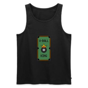 Retro 8-Bit 8-Ball King (Table) - Débardeur bio Premium Homme - noir - Devant - AI Model Male 178 light (178cm)