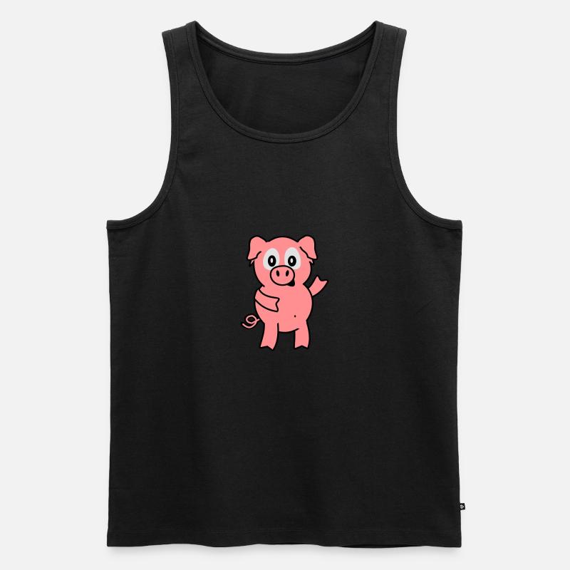 pig - Männer Premium Bio Tank Top - Schwarz