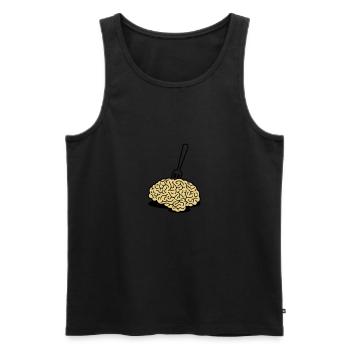 A brain with a fork - Men's Premium Organic Tank Top - black - Front - Michal (187cm)
